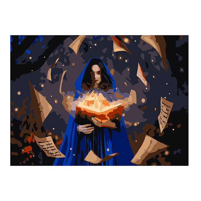 Фото к товару Холст с красками 22х30 по номерам "Могущественная колдунья" (16цв.) Холст с красками 22х30 по номерам "Могущественная колдунья" (16цв.)