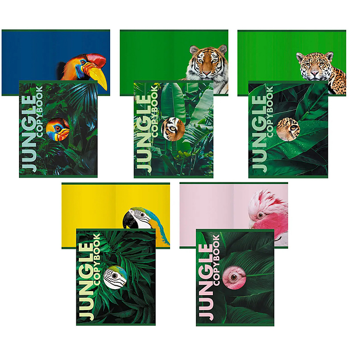 Тетрадь 48л. "Jungle" клетка, скрепка, двойная обложка Тетрадь 48л. "Jungle" клетка, скрепка, двойная обложка