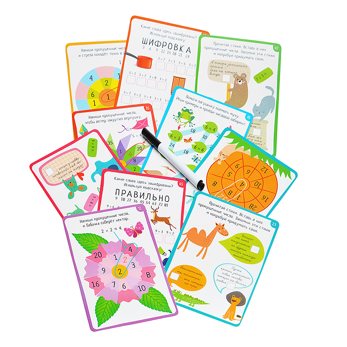 IQ Многоразовые карточки с маркером.7+ Таблица умножения  Куликова Е.Н., Доронина Г.В.