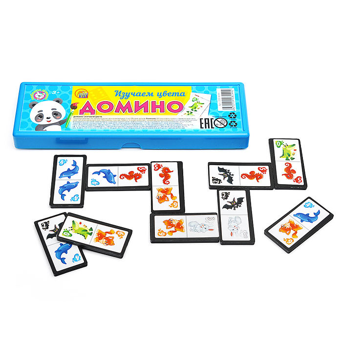 Домино пластиковое в пластиковом футляре "Изучаем цвета" Домино пластиковое в пластиковом футляре "Изучаем цвета"