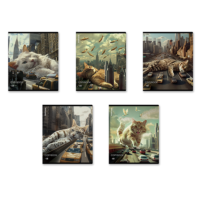 Тетрадь 48л. клетка, "Big City Cats" Тетрадь 48л. клетка, "Big City Cats"
