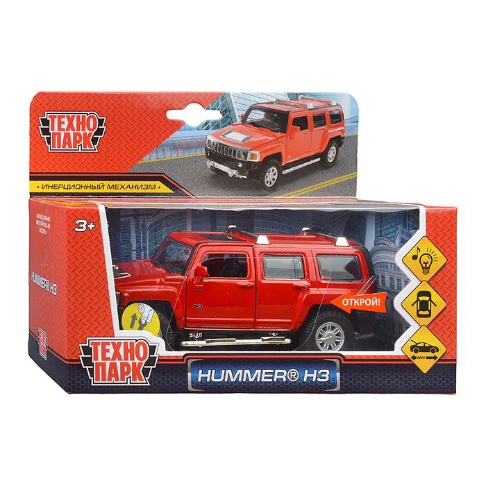 Фото к товару Машина металл Hummer h3, 14,4 см, (двери, багажник, свет-звук) инерция. Машина металл Hummer h3, 14,4 см, (двери, багажник, свет-звук) инерция.