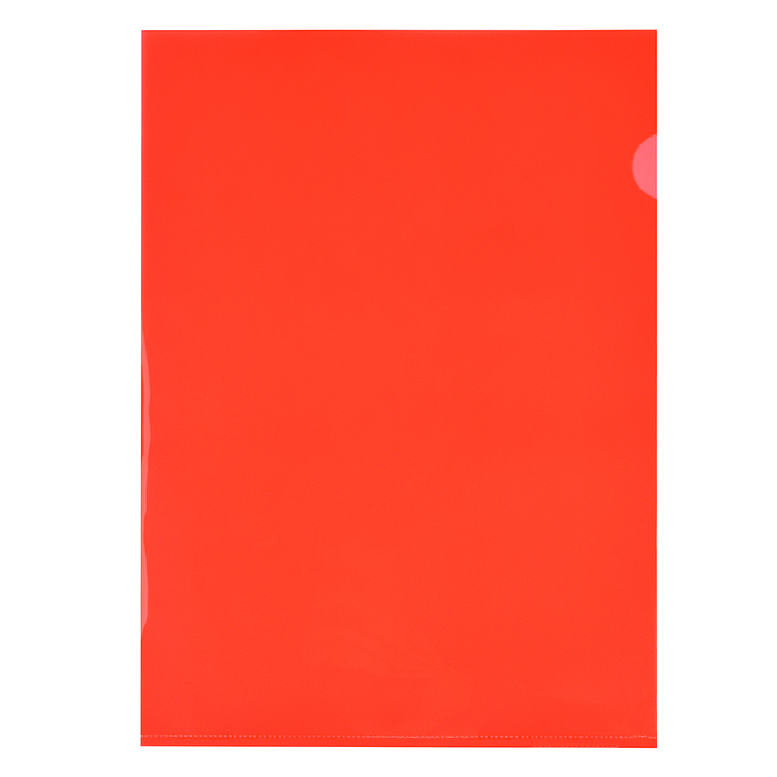 Папка-уголок A4, 180 мкм, гладкая фактура, полупрозрачная красная Папка-уголок A4, 180 мкм, гладкая фактура, полупрозрачная красная