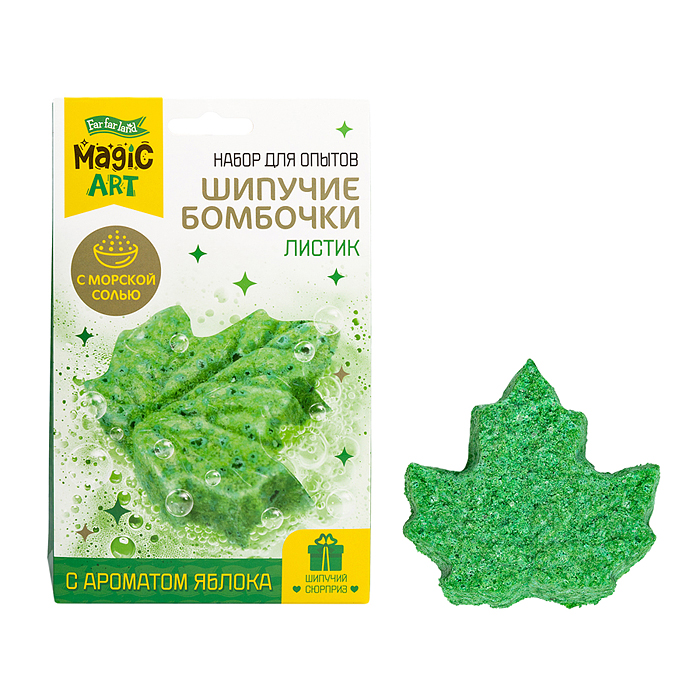 Фото к товару Набор для опытов "Шипучие бомбочки. Листик" Набор для опытов "Шипучие бомбочки. Листик"