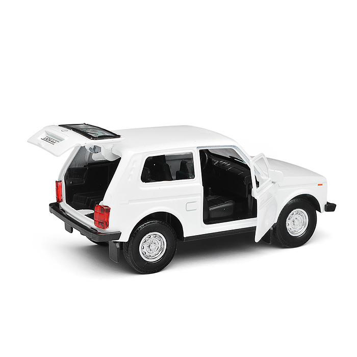 Фото к товару Машина металл LADA 4x4 12 см, (двери, багаж, белый) инерц, в коробке Машина металл LADA 4x4 12 см, (двери, багаж, белый) инерц, в коробке