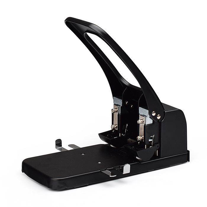 Фото к товару Дырокол большой мощности (100 листов) металлический, с 2-мя встроенными металлическими лин Дырокол большой мощности (100 листов) металлический, с 2-мя встроенными металлическими лин