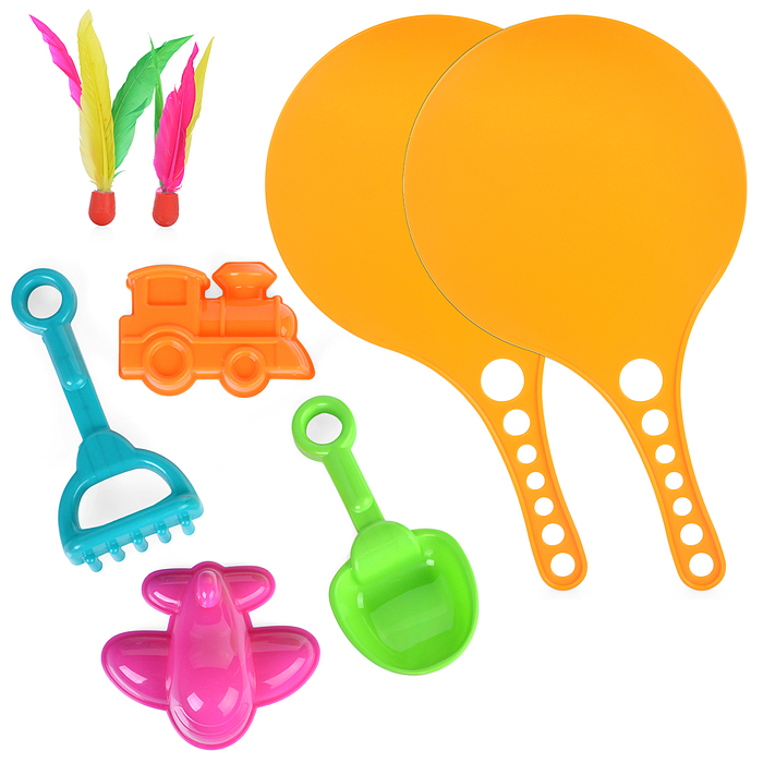 Набор летний №1 (батен + 2 формочки + совок + грабли) Набор летний №1 (батен + 2 формочки + совок + грабли)