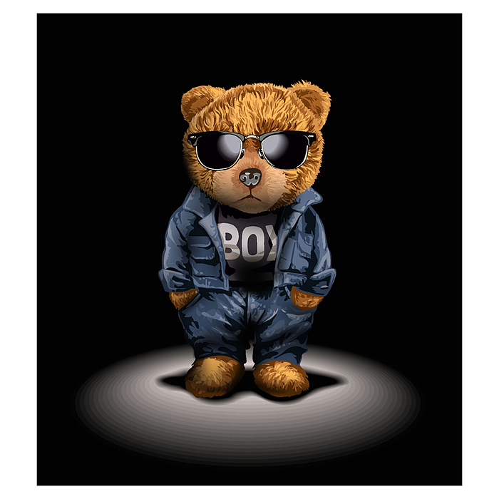 Фото к товару Холст с красками 40х50 см по номерам "Модный медвежонок" (24цв.) Холст с красками 40х50 см по номерам "Модный медвежонок" (24цв.)