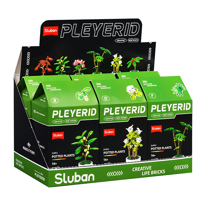 Конструктор M38-B1075 "Пальмы в горшочках" (упак. 6шт.) в коробке