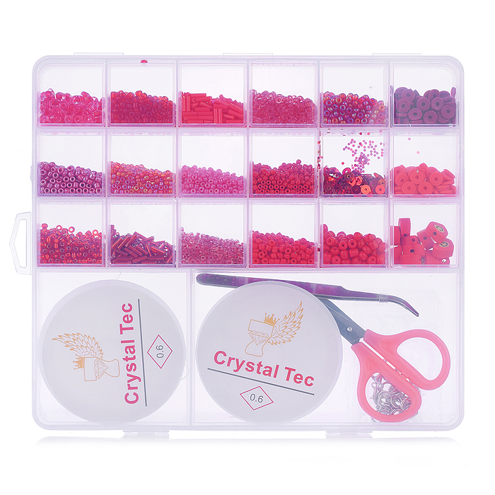 Фото к товару Набор создание украшений 00-5217 "Оттенки красного" в коробке Набор создание украшений 00-5217 "Оттенки красного" в коробке