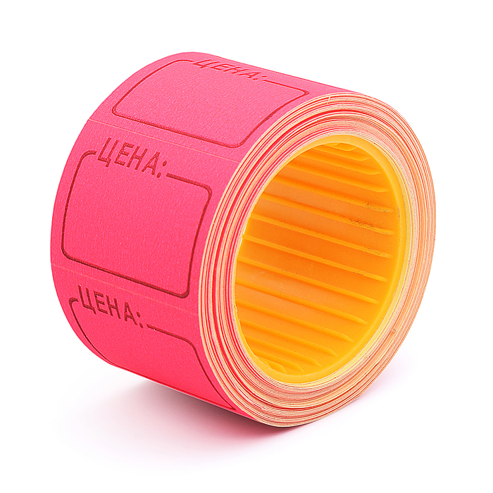 Этикетка Цена 35x25 мм, малиновая, 200 шт в рулоне Этикетка Цена 35x25 мм, малиновая, 200 шт в рулоне