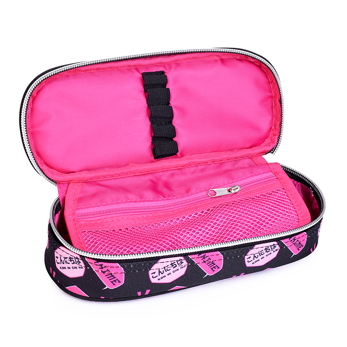 Пенал "I Love Anime" 21x8x5 см, овальный для 50 предметов, с внутренним органайзером-створк