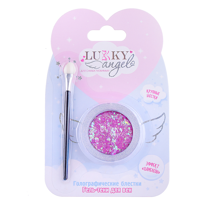 Гель-тени для век Lukky с блёстками и голограф. звёздочками, цвет розовый, с аппликатором,1,7 г,бл Гель-тени для век Lukky с блёстками и голограф. звёздочками, цвет розовый, с аппликатором,1,7 г,бл