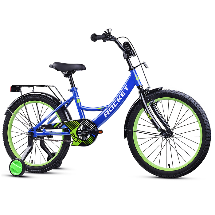 Фото к товару Велосипед 20" Rocket Gem, цвет синий/зеленый Велосипед 20" Rocket Gem, цвет синий/зеленый
