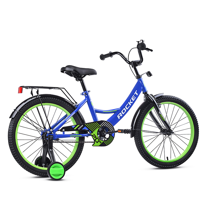 Фото к товару Велосипед 20" Rocket Gem, цвет синий/зеленый Велосипед 20" Rocket Gem, цвет синий/зеленый