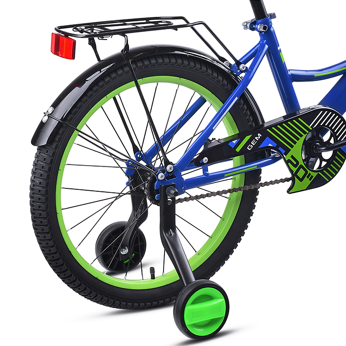 Фото к товару Велосипед 20" Rocket Gem, цвет синий/зеленый Велосипед 20" Rocket Gem, цвет синий/зеленый