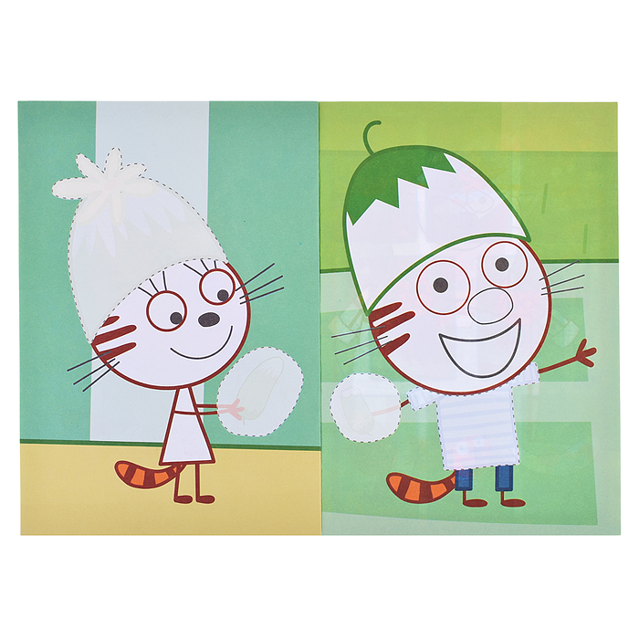 Фото к товару Книга раскраска, аппликация. Три Кота. Приклей-ка. Дом на колесах Книга раскраска, аппликация. Три Кота. Приклей-ка. Дом на колесах