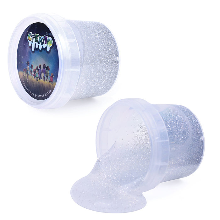 Слайм "Стекло" с серебрянными блестками, 90 гр Слайм "Стекло" с серебрянными блестками, 90 гр