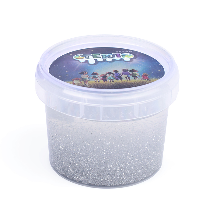 Слайм "Стекло" с серебрянными блестками, 90 гр