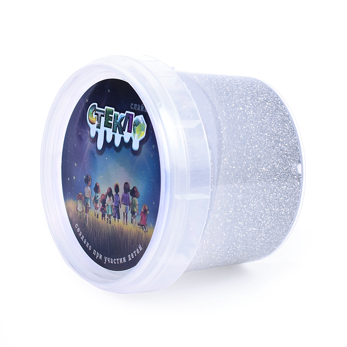 Слайм "Стекло" с серебрянными блестками, 90 гр