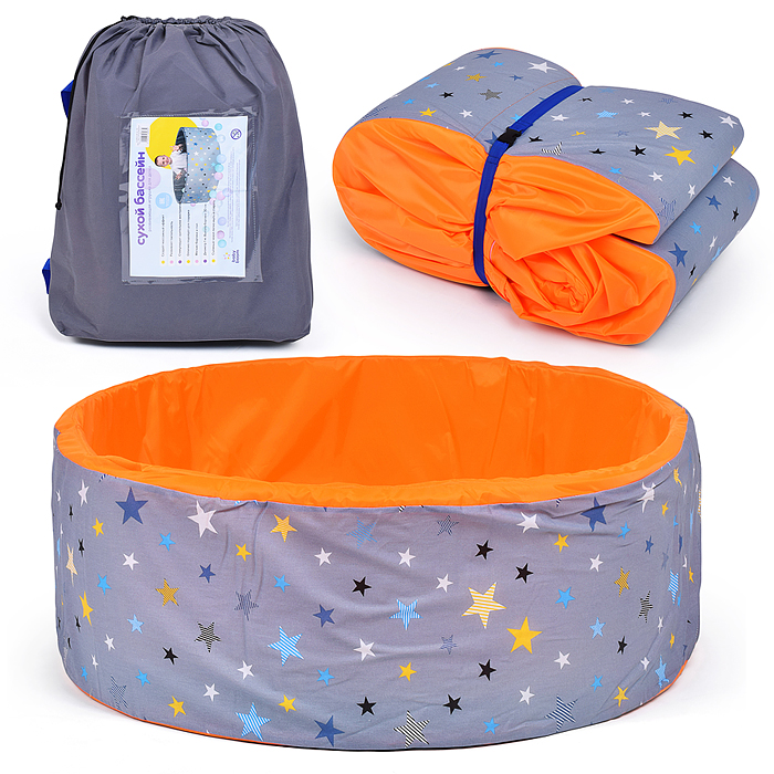 Сухой бассейн "Серые звезды/оранжевые" (100см х 30см) Сухой бассейн "Серые звезды/оранжевые" (100см х 30см)