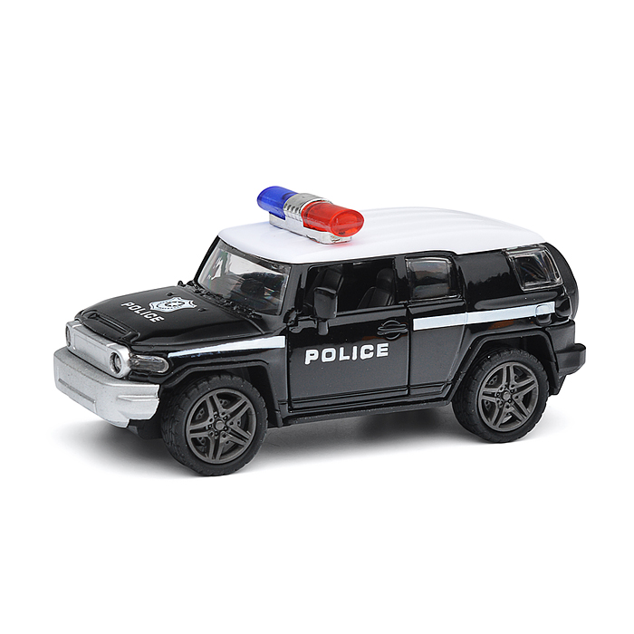 Фото к товару Чёрная инерционная машинка с мигалкой die-cast,1:32, открывающиеся двери Чёрная инерционная машинка с мигалкой die-cast,1:32, открывающиеся двери
