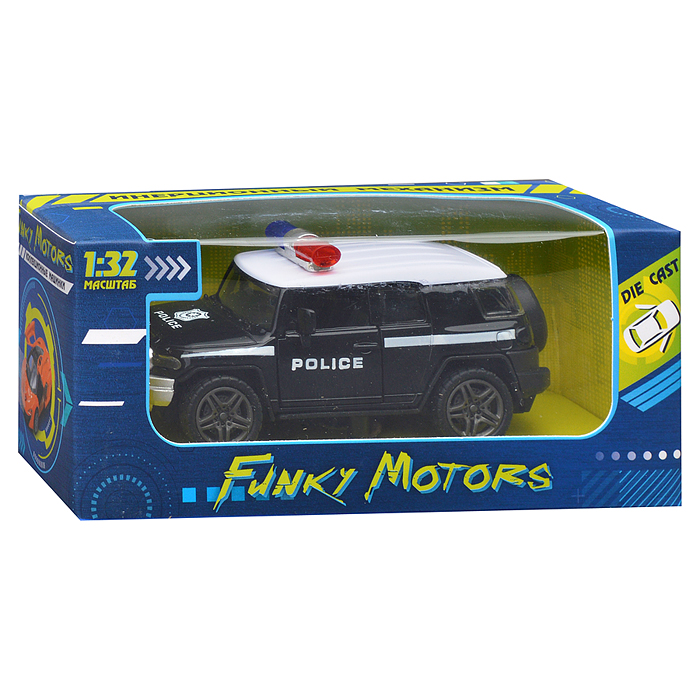 Фото к товару Чёрная инерционная машинка с мигалкой die-cast,1:32, открывающиеся двери Чёрная инерционная машинка с мигалкой die-cast,1:32, открывающиеся двери