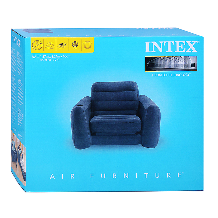 Фото к товару Надувное кресло-трансформер Pull-Out Chair, INTEX 66551 Надувное кресло-трансформер Pull-Out Chair, INTEX 66551