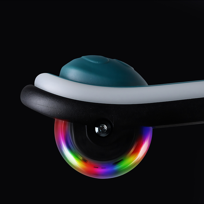 Самокат трёхколёсный R0200 ROCKET светящиеся колеса PU, дека, рулевая стойка, цвет бирюзовый