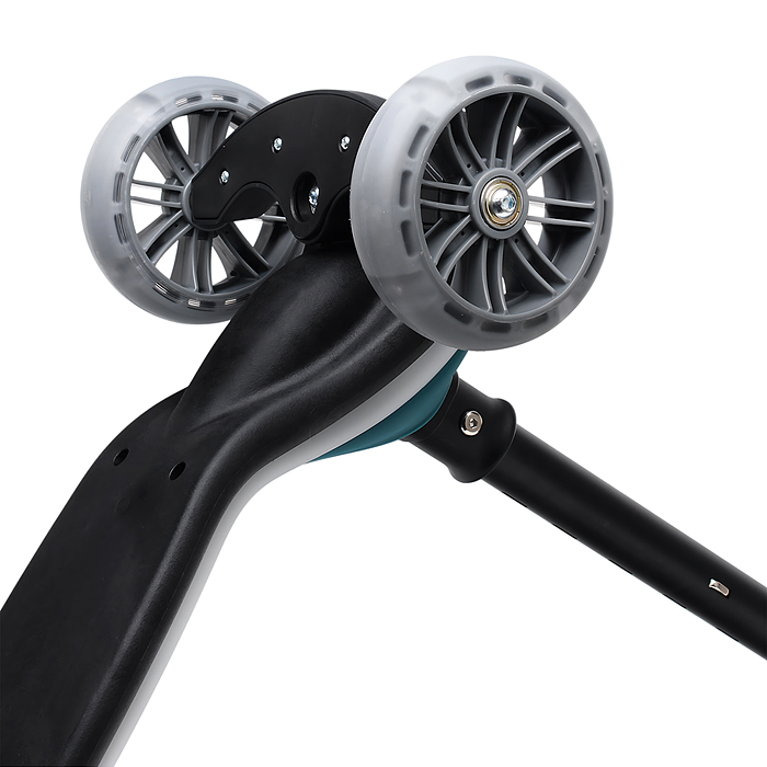 Самокат трёхколёсный R0200 ROCKET светящиеся колеса PU, дека, рулевая стойка, цвет бирюзовый