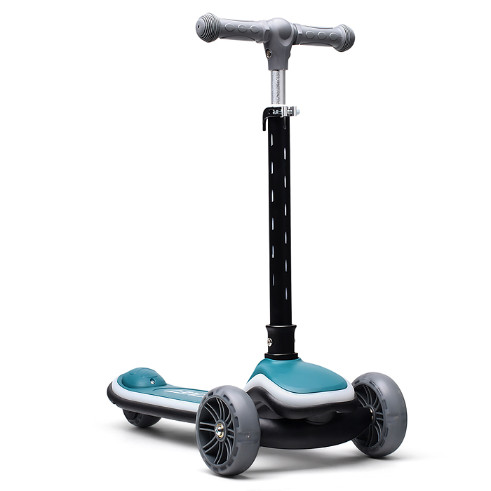 Самокат трёхколёсный R0200 ROCKET светящиеся колеса PU, дека, рулевая стойка, цвет бирюзовый