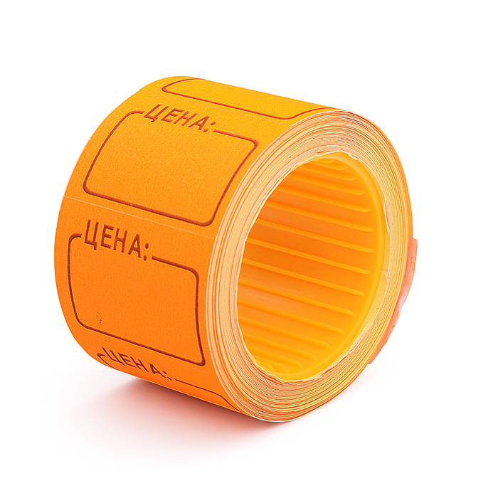 Этикетка Цена 35x25 мм, оранжевая, 200 шт в рулоне Этикетка Цена 35x25 мм, оранжевая, 200 шт в рулоне