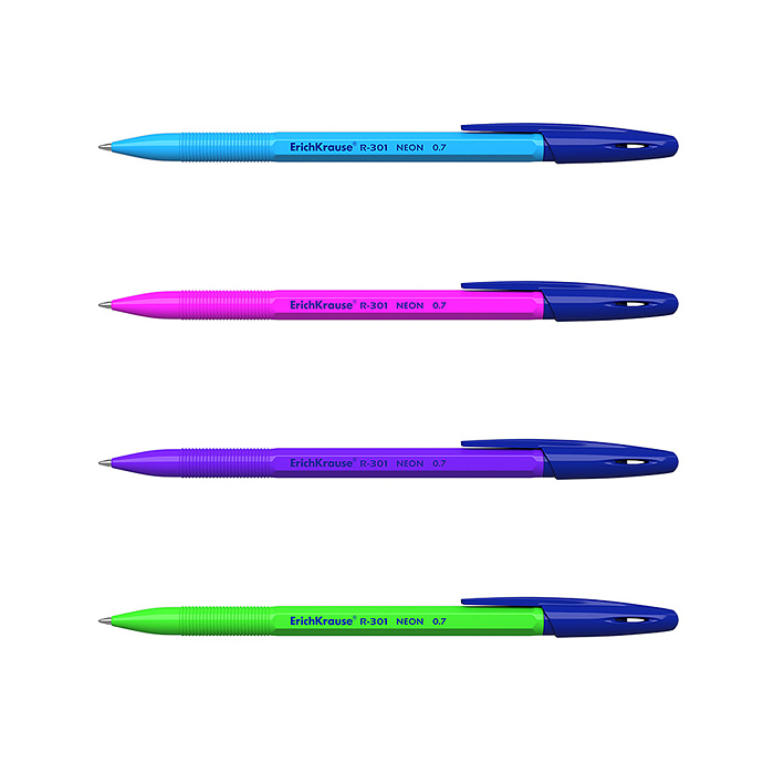 Фото к товару Набор из 4 ручек шариковых Stick Neon 1.0, цвет чернил синий (в пакете) Набор из 4 ручек шариковых Stick Neon 1.0, цвет чернил синий (в пакете)