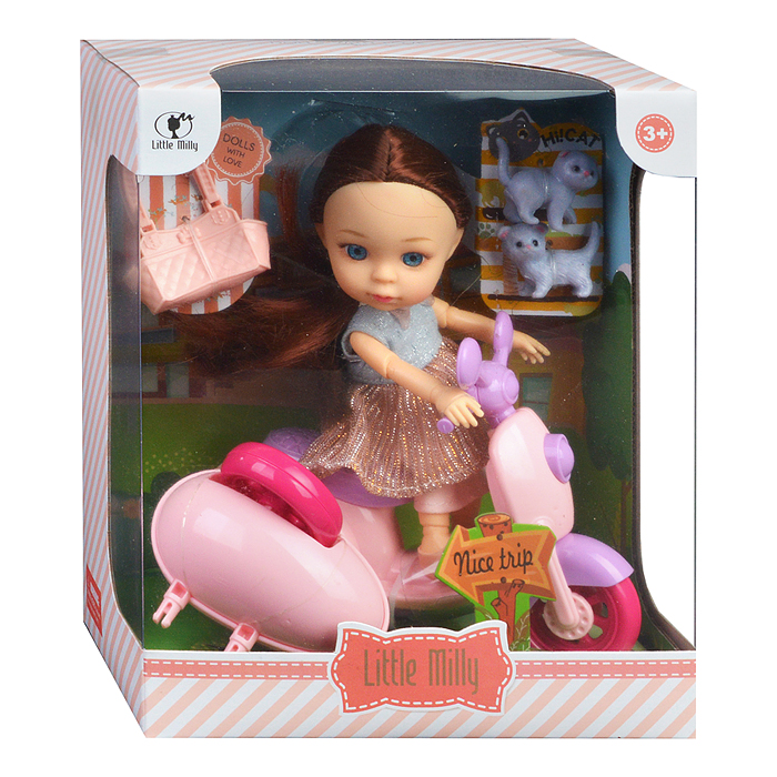 Кукла 91035-A "Лидочка в мини путешествии с питомцами" с аксессуарами, в коробке