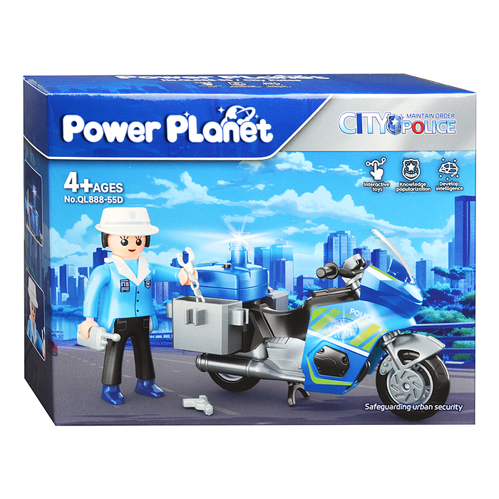 Конструктор QL888-55 "Городская полиция. Мото" в коробке