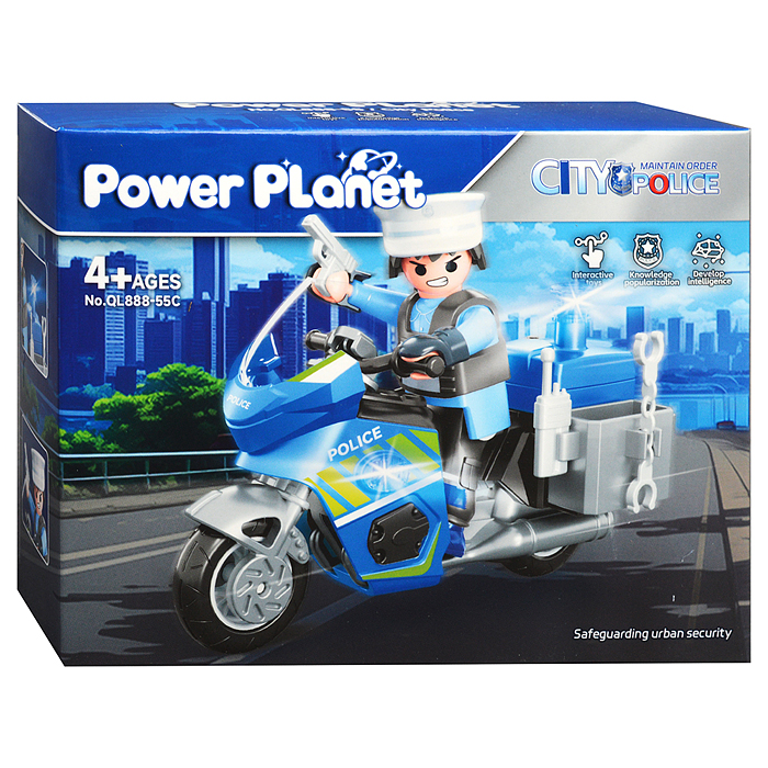 Конструктор QL888-55 "Городская полиция. Мото" в коробке