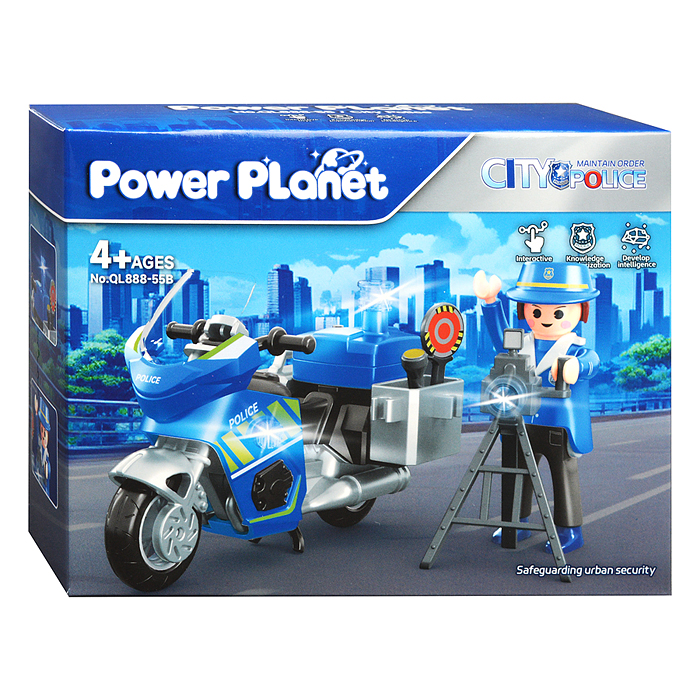 Конструктор QL888-55 "Городская полиция. Мото" в коробке