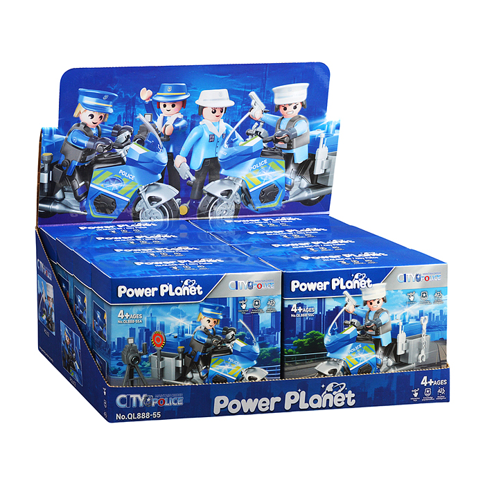 Конструктор QL888-55 "Городская полиция. Мото" в коробке