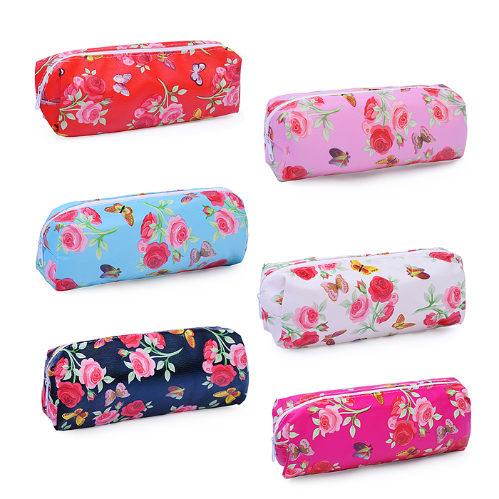 Пенал-косметичка Rose, 19х7х4 см, на молнии, ПВХ, ассорти 6 дизайнов, ОПП-упаковка