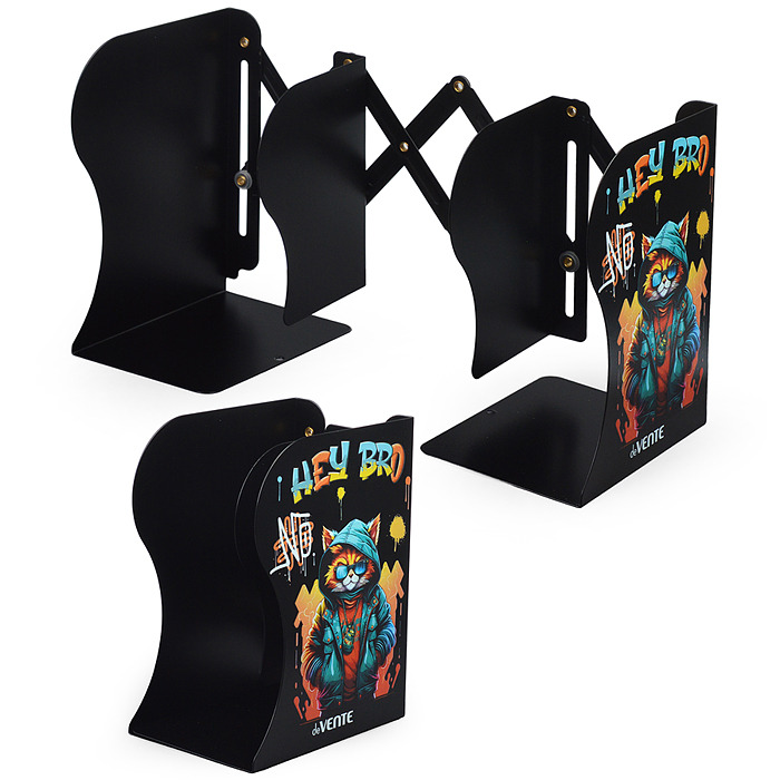 Подставка для учебников и книг "Hey Bro" 19x14,7x9 см, металлическая, телескопическая, окра Подставка для учебников и книг "Hey Bro" 19x14,7x9 см, металлическая, телескопическая, окра