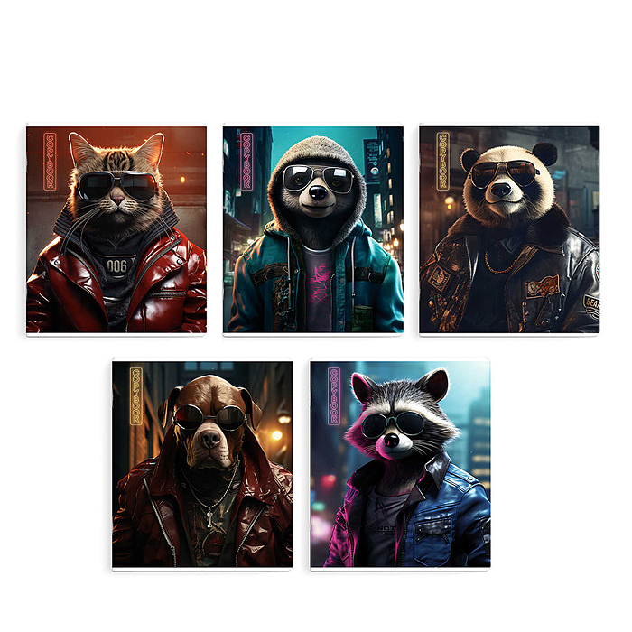 Тетрадь 48 л, клетка "Крутые звери" Тетрадь 48 л, клетка "Крутые звери"