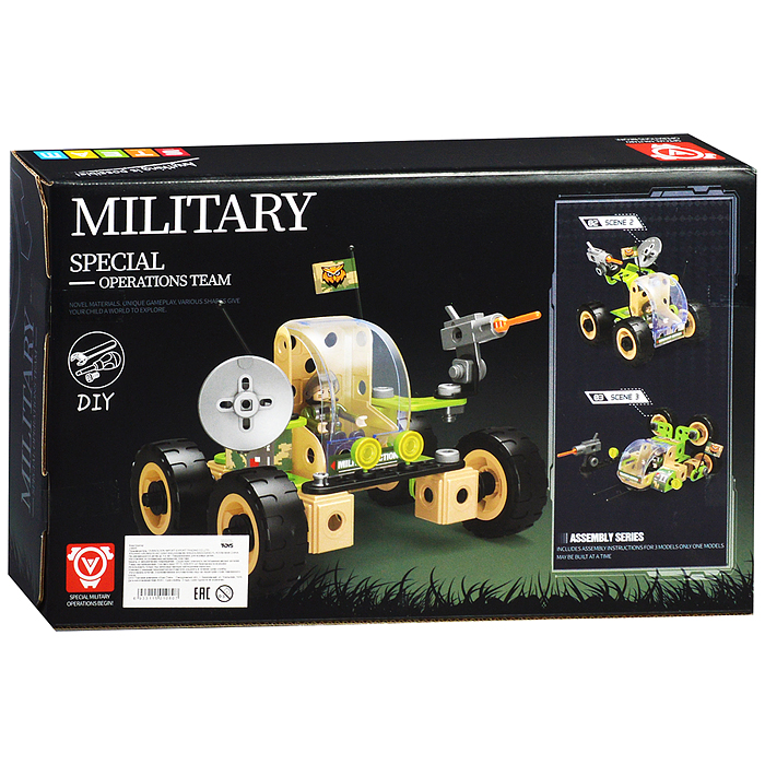 Фото к товару Конструктор J-6605 "Военный транспорт" (110 дет.) в коробке Конструктор J-6605 "Военный транспорт" (110 дет.) в коробке