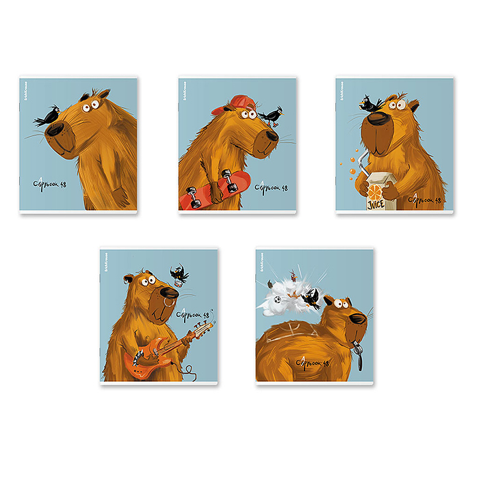 Тетрадь 48 л. клетка, "Happy Capy" Тетрадь 48 л. клетка, "Happy Capy"