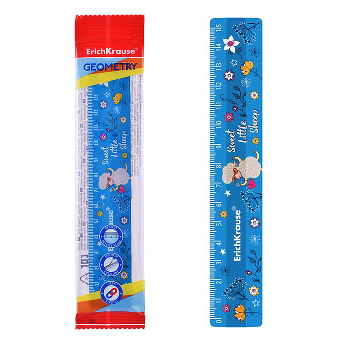 Линейка пластиковая Flower Sheep, 15см, во флоупаке Линейка пластиковая Flower Sheep, 15см, во флоупаке