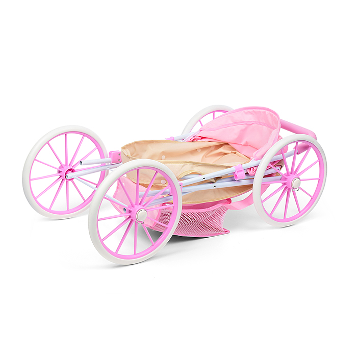 Фото к товару Коляска для кукол LM936B-16 металлическая, прогулочная с капюшоном и сумкой, цвет розово-бежевый Коляска для кукол LM936B-16 металлическая, прогулочная с капюшоном и сумкой, цвет розово-бежевый