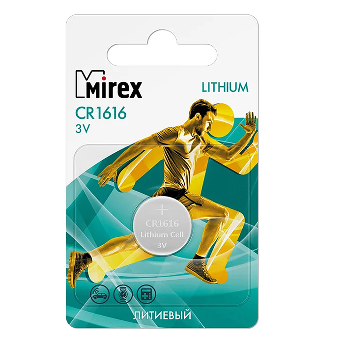Батарея литиевая Mirex CR1616-E1 3V  1 шт. ecopack
