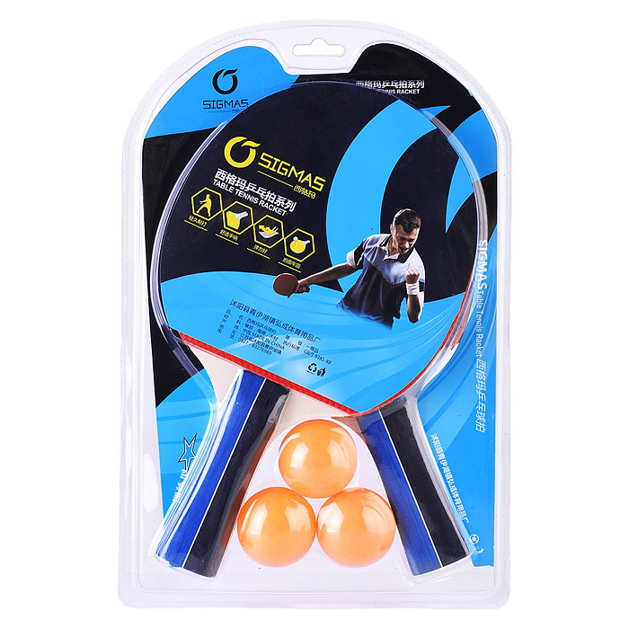 Набор для настольного тенниса 00-5674 "Sigma 8808" (2 ракетки, 3 мяча) блистер