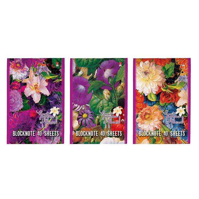 Блокнот А6 40 л. "Цветы NEW" 3 вида