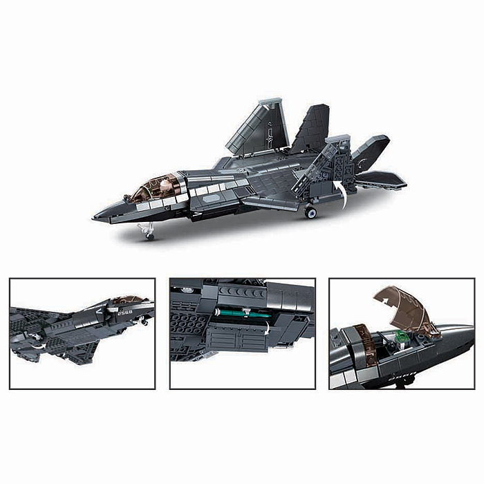 Фото к товару Конструктор M38-B1186 "Истребитель J-35" (838 дет.) Конструктор M38-B1186 "Истребитель J-35" (838 дет.)