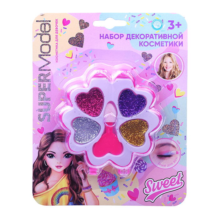 Набор косметики: Тени для век с блестками, аппликатор